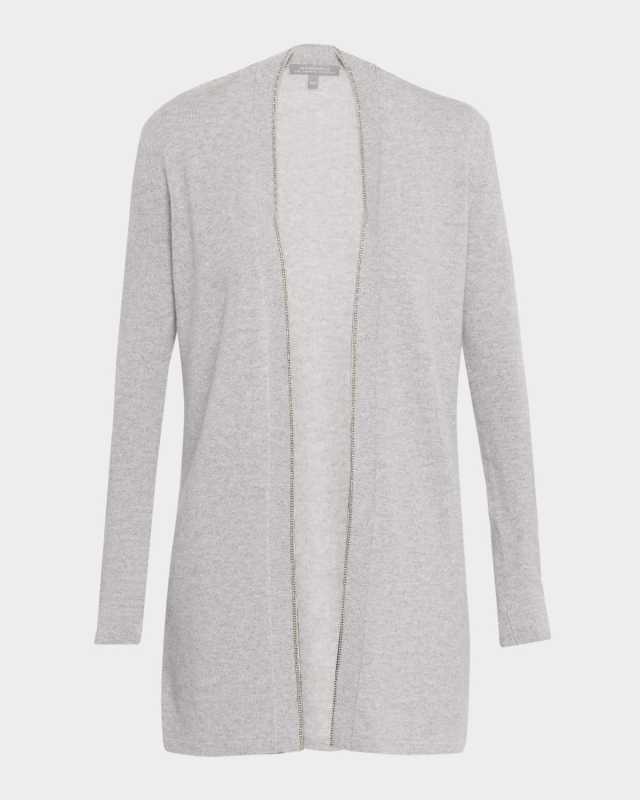 Cashmere Duster Cardigan with Chain Detail
